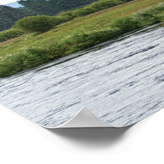 Poster Pêcheur à la mouche sur la rivière Metolius, Orego (Coin)