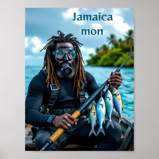 Poster pêcheur à l'épervier jamaïcain (Devant)
