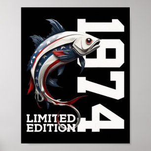 Poster Pêcheur Anniversaire Pêche Édition Limitée 1974 1 