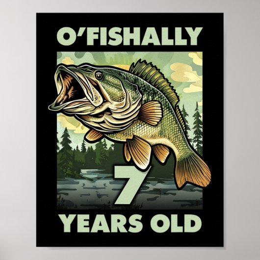 Poster Pêcheur de 7 ans O'fishally 7 Pêche 7ème anniversa (Devant)