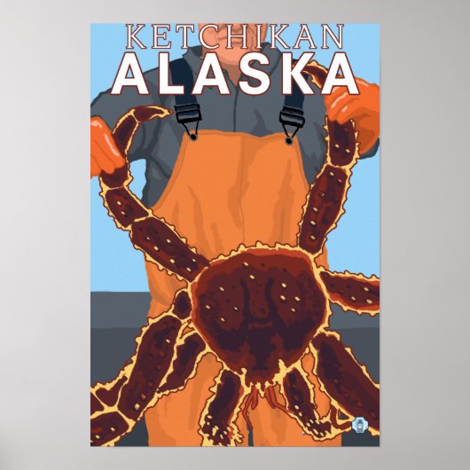Poster Pêcheur de crabe royal - Ketchikan, Alaska (Devant)