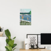Poster Pêcheur de mouches - Sandy River, Oregon (Bureau à domicile)