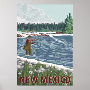 Poster Pêcheur de vol Nouveau-Mexique