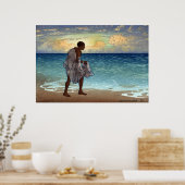Poster Pêcheur hawaïen - Charles William Bartlett (Cuisine)