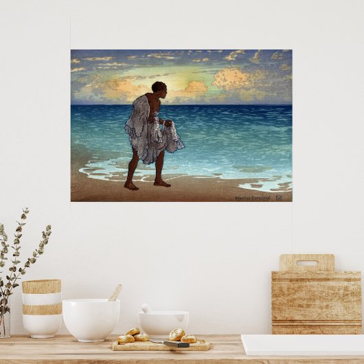 Poster Pêcheur hawaïen - Charles William Bartlett (Cuisine)