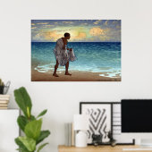 Poster Pêcheur hawaïen - Charles William Bartlett (Bureau à domicile)