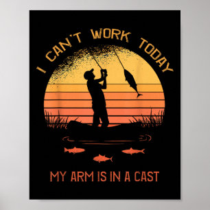 Poster Pêcheur, je ne peux pas travailler aujourd'hui, mo