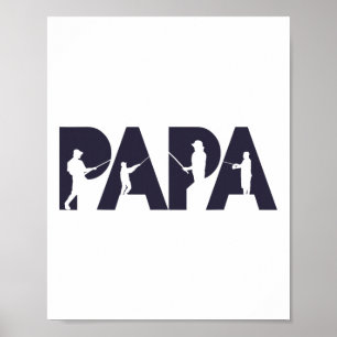 Poster Pêcheur Papa Drôle Pêcheur Papa Cadeau Pêche Père