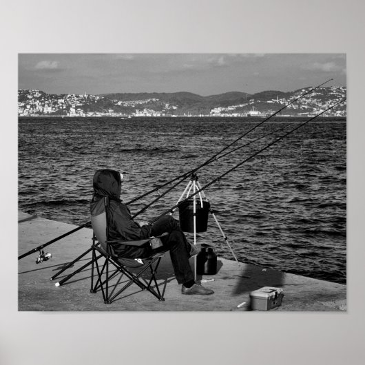 Poster Pêcheur par Bosphorus à Istanbul (Devant)