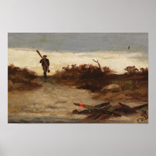 Poster Pêcheur par eau (1886) Edward Mitchell