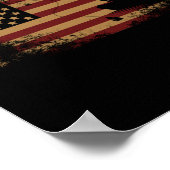 Poster Pêcheur Pêche Drapeau Américain Patriotique (Coin)