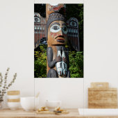 Poster Pêcheur sur un totem, Alaska (Cuisine)