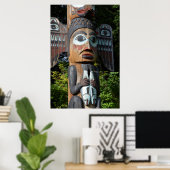 Poster Pêcheur sur un totem, Alaska (Bureau à domicile)