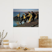 Poster Pêcheurs à la plage Skagen North (Cuisine)