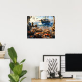 Poster Pêcheurs à la Twilight ramassant des crabes 20x16 (Bureau à domicile)