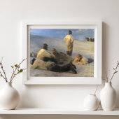 Poster Pêcheurs à Skagen Beach, P.S. Krøyer, Art