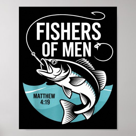 Poster Pêcheurs d'hommes chrétiens Matthieu 4 19 Verset (Devant)