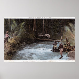 Poster Pêcheurs Pêche à Commonwealth Creek