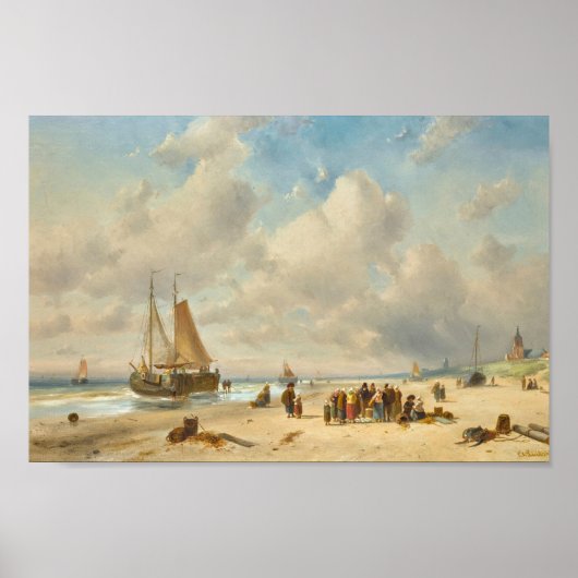 Poster Pêcheurs sur la plage (Devant)