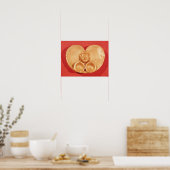 Poster Pectorale avec visage humain portant boucles d'ore (Cuisine)