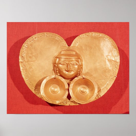 Poster Pectorale avec visage humain portant boucles d'ore (Devant)