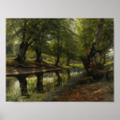 Poster Peder Monsted - Un ruisseau à travers la vallée (Devant)