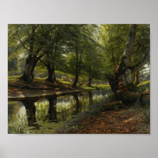 Poster Peder Monsted - Un ruisseau à travers la vallée (Devant)