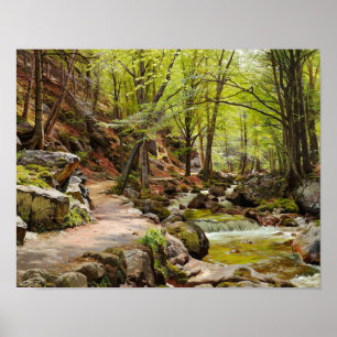 Poster Peder Monsted - Une forêt près d'Ilsenburg