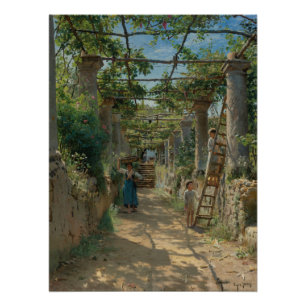 Poster Peder Mørk Mønsted Ombre d'une pergola italienne