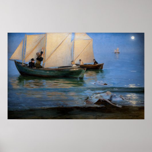 Poster Peder Severin Kroyer - Bateaux de pêche (Devant)