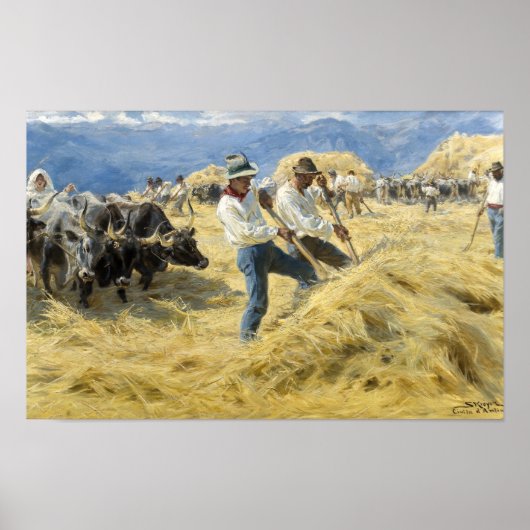 Poster Peder Severin Kroyer - Battage dans l'Abruzze (Devant)