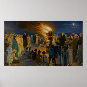 Poster Peder Severin Kroyer - Bonfire de la veille du mil