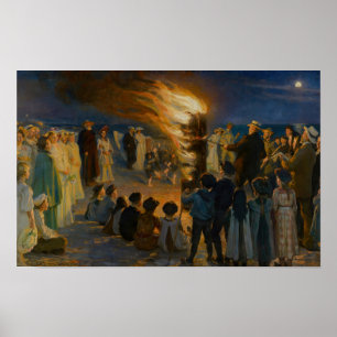 Poster Peder Severin Kroyer - Feu de la veille de la Sain