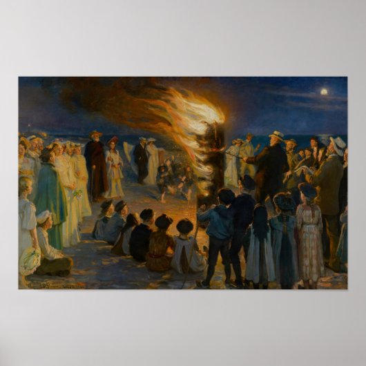 Poster Peder Severin Kroyer - Feu de la veille de la Sain (Devant)