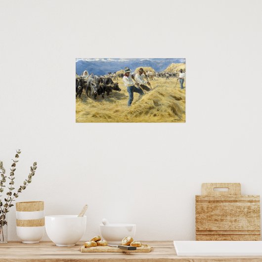 Poster Peder Severin Kroyer - Threshing dans les Abruzzes (Cuisine)