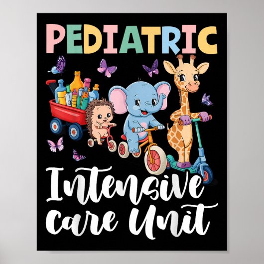 Poster Pediatric Intensive Care Unit Cute Animals Groovy (Devant)
