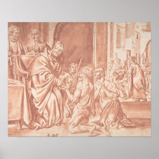 Poster Pedro Orrente - Thomas de Villanova, Archevêque de (Devant)
