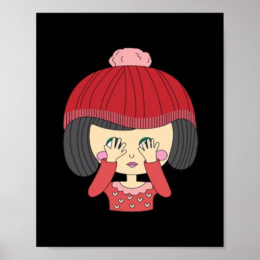 Poster Peekaboo Girl Sloth Design (Devant)