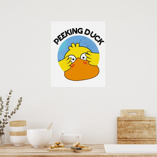 Poster Peeking Canard Funny Animal Chinois Plat Pun (Cuisine)