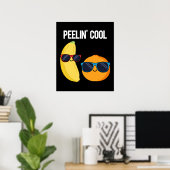 Poster Peelin Cool Funny Fruit Pun Dark BG (Bureau à domicile)