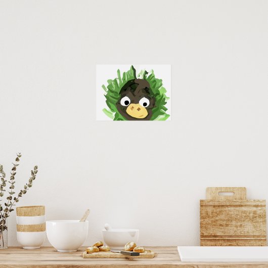 Poster Peeping Monkey (Cuisine)