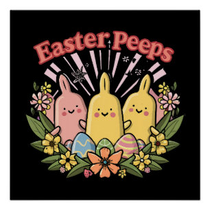 Poster Peeps de Pâques