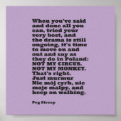 Poster Peg Streep's "Not My Circus" Imprimer (Devant)