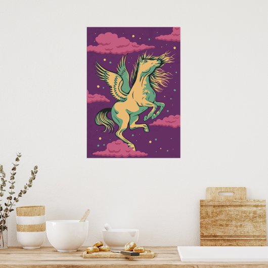 Poster Pégase à cheval ailé (Cuisine)