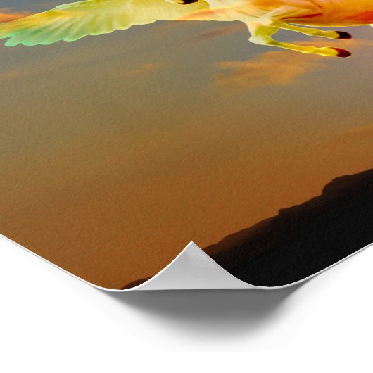 Poster Pégasus à licorne arc-en-ciel (Coin)