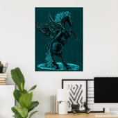 Poster pegasus aqua (Bureau à domicile)