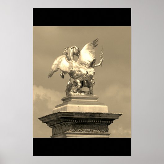 Poster Pegasus Pont Alexandre statue skulptur Paris Pont (Devant)