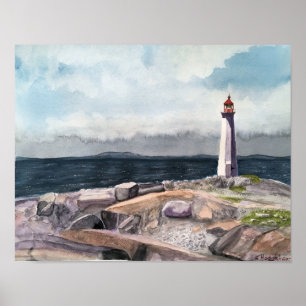 POSTER PEGGY'S COVE, NOUVELLE-ÉCOSSE, COULEUR D'EAU DU CA