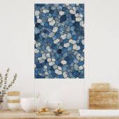 Poster Peigne de miel fracturé : Motif de carreaux craqué (Cuisine)