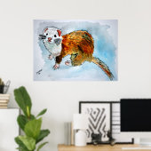 Poster peindre des objets peints par des animaux de compa (Bureau à domicile)